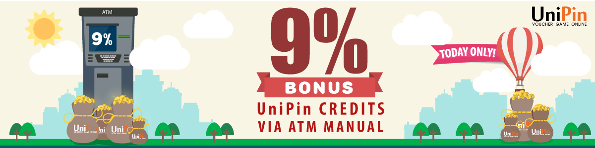 9%/10%/12% Bonus UniPin Credits For Manual ATM Transfer !!
