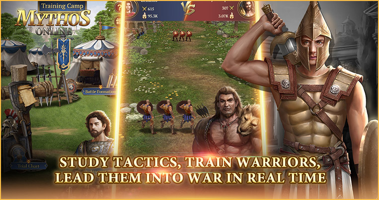 Study tactics, train warriors, lead them into war in real time