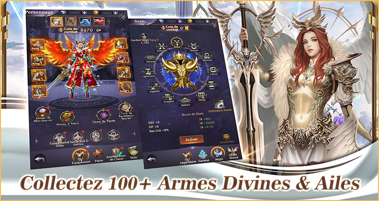 Collectez 100+ Armes Divines & Ailes