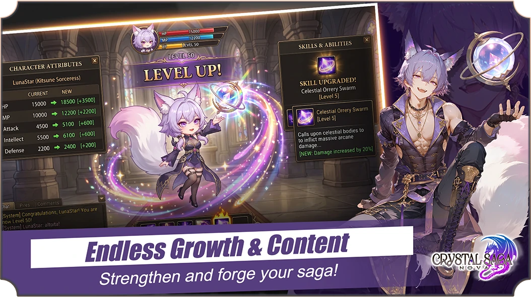 Endless Growth & Content. Strengthen and forge your saga!